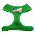 Unconditional Love Bone Flag USA Screen Print Soft Mesh Harness Emerald Green Medium UN760939